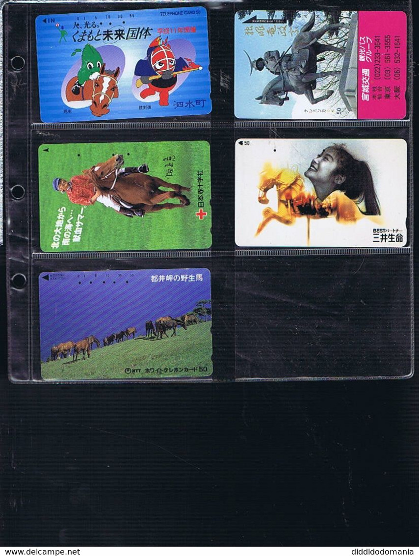 Télécartes Carte Telephonique Phonecard Japon Japan  Theme Cheval Vache Grenouille Cochon Mouton Biche  37 Cartes - Pferde