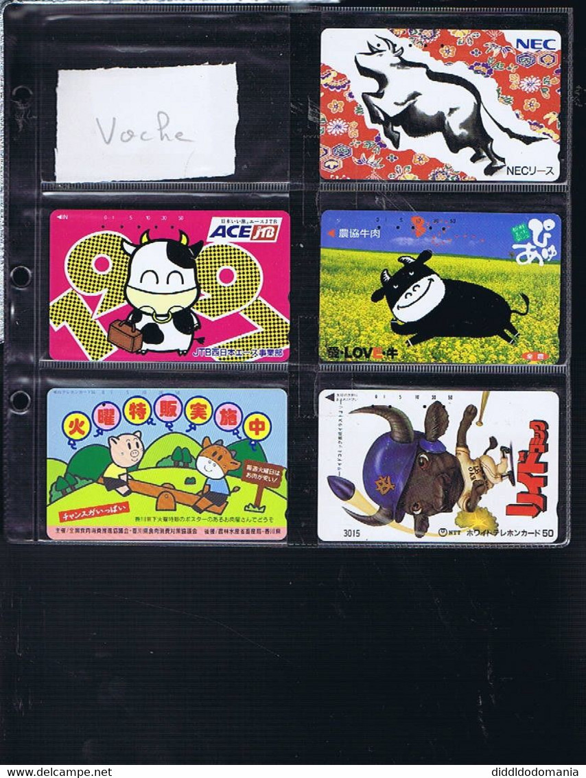 Télécartes Carte Telephonique Phonecard Japon Japan  Theme Cheval Vache Grenouille Cochon Mouton Biche  37 Cartes - Pferde