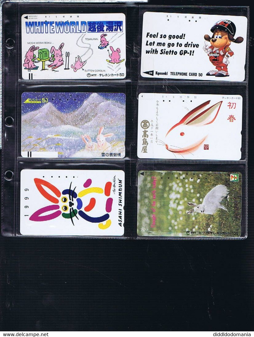 Télécartes Carte Telephonique Phonecard Japon Japan  Theme Lapin  39 Cartes - Lapins
