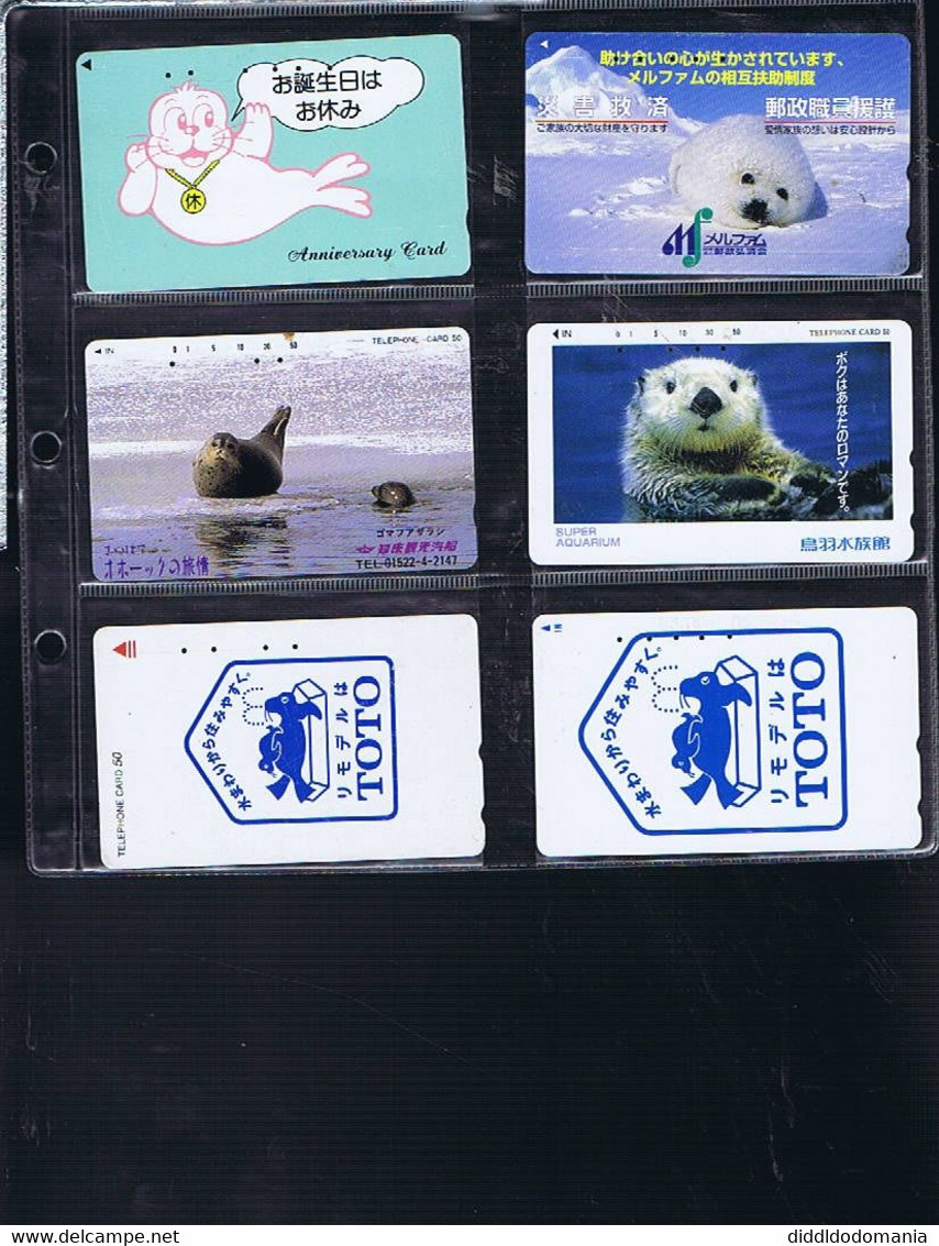 télécartes carte telephonique phonecard japon japan  theme dauphin pingouin loutre  39 cartes