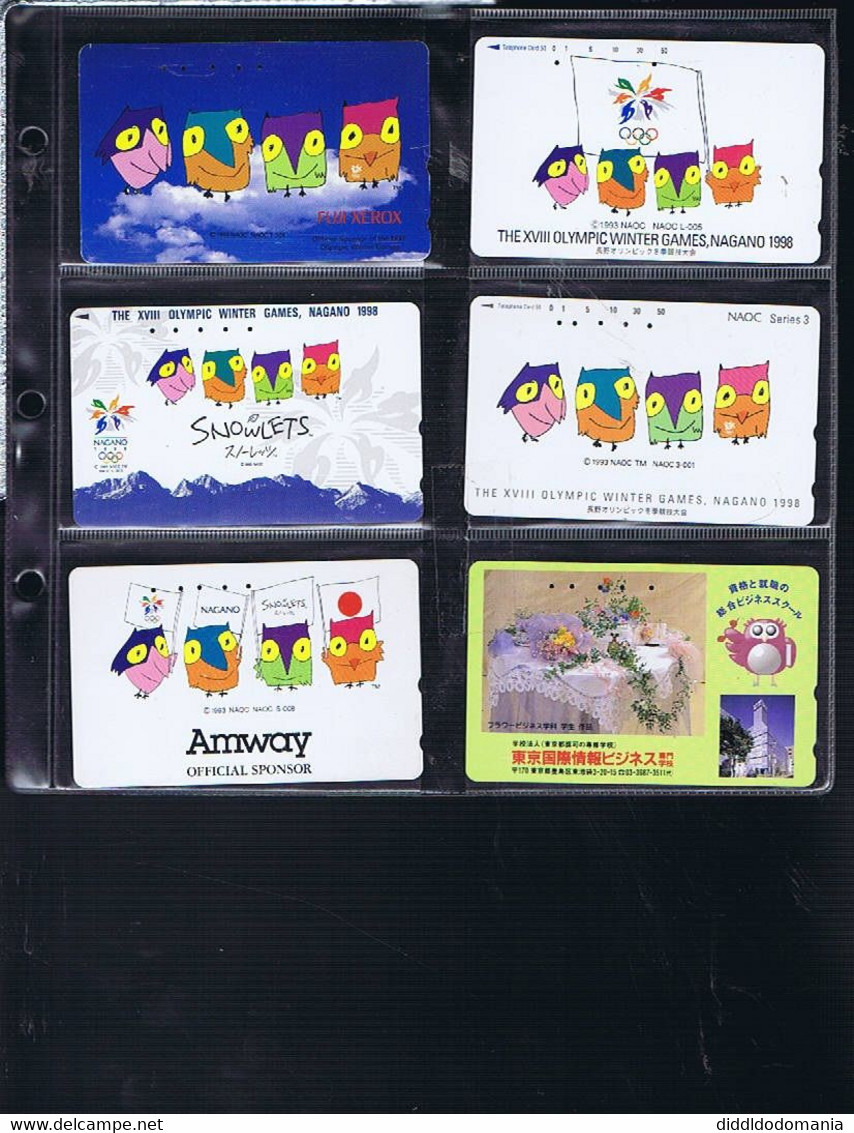 Télécartes Carte Telephonique Phonecard Japon Japan  Theme Hiboux Papillon Coq Perroquet Chauve Souris  31 Cartes - Hiboux & Chouettes