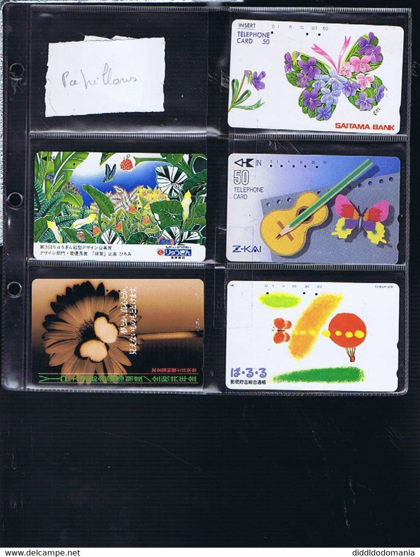 Télécartes Carte Telephonique Phonecard Japon Japan  Theme Hiboux Papillon Coq Perroquet Chauve Souris  31 Cartes - Uilen