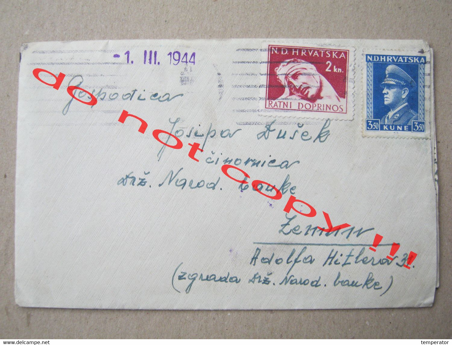 Croatia, NDH, WW2 / Envelope With Letter, Content - CENZURA BR. 23 ( 1944 ) / From Zagreb To Zemun / Description ... - Croacia