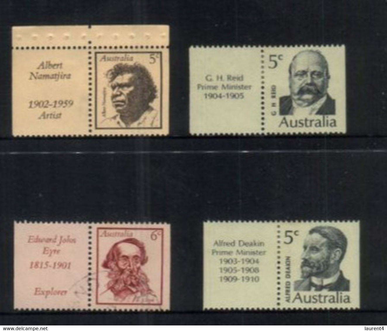 (Stamps 26-10-2020) 4 Australian Stamps With TAB Attached - Other & Unclassified