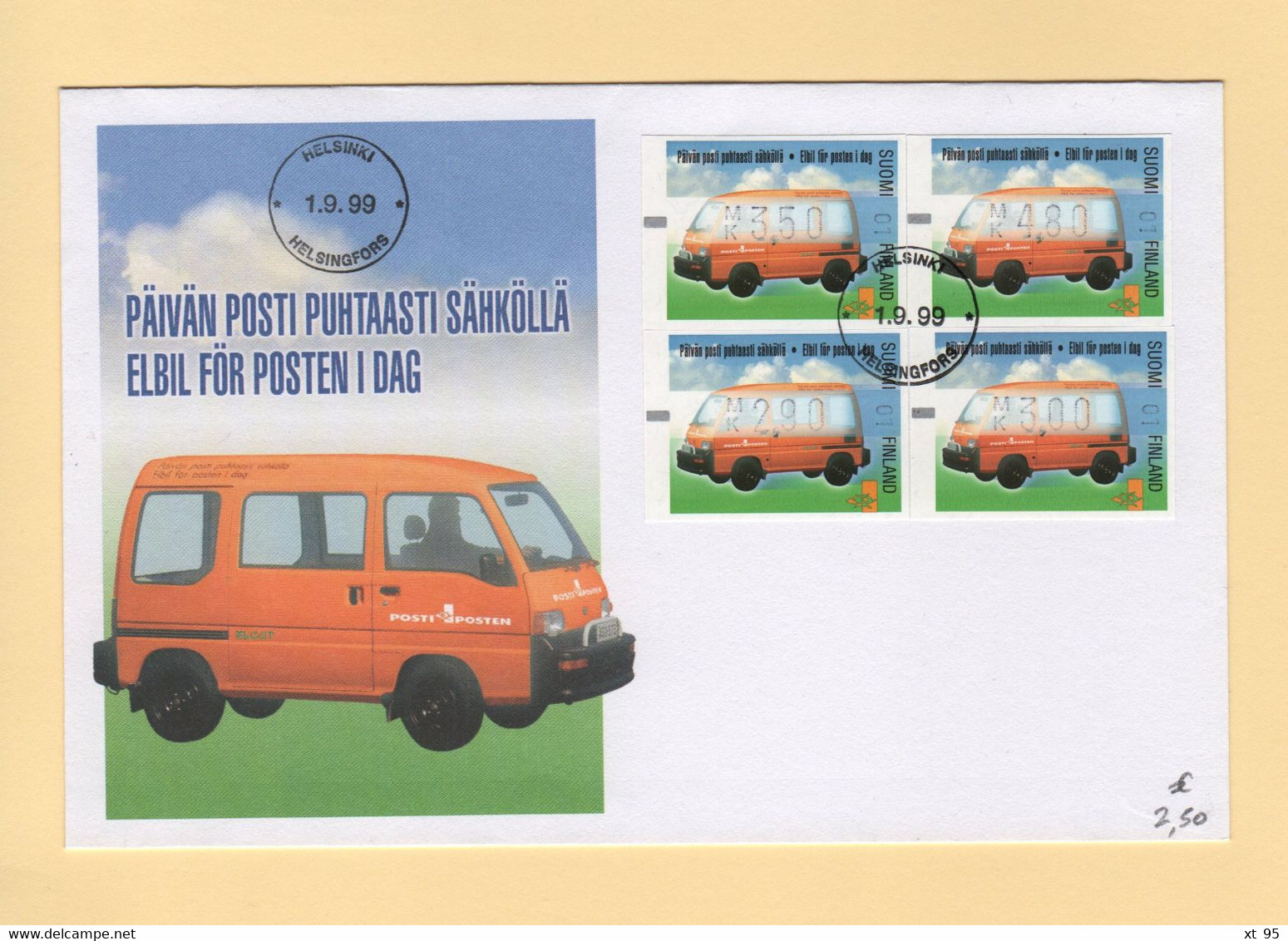 Finlande - 1999 - Vehicule De La Poste - Cartas & Documentos