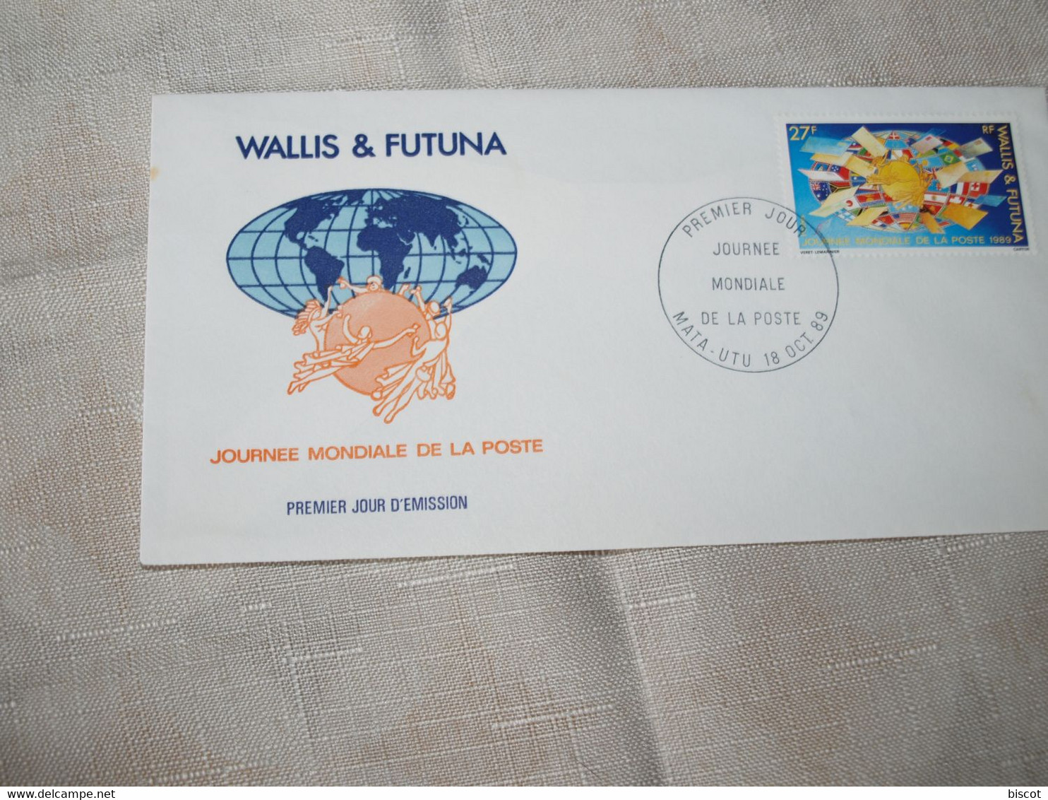 Wallis Et Futuna FDc Mata Uhu 18 Oct 1989 Journée Mondiale De La Poste - Cartas & Documentos