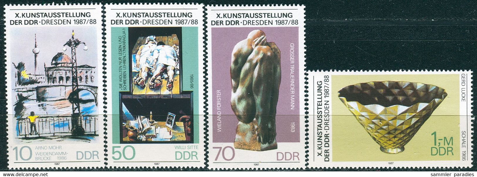 DDR - Mi 3124 / 3127 - ** Postfrisch (F) - Kunstausstellung - Neufs