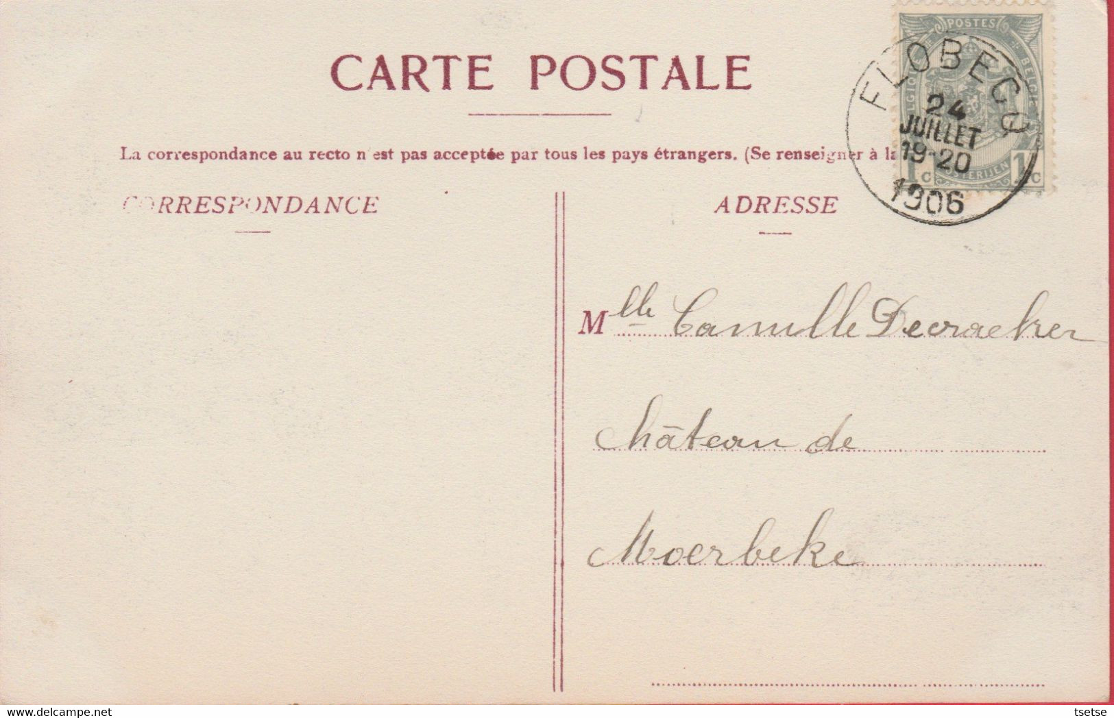 Flobecq ( Houppe ) - Château De M. Van D Amme-De Mazières - 1906  ( Voir Verso ) - Vloesberg