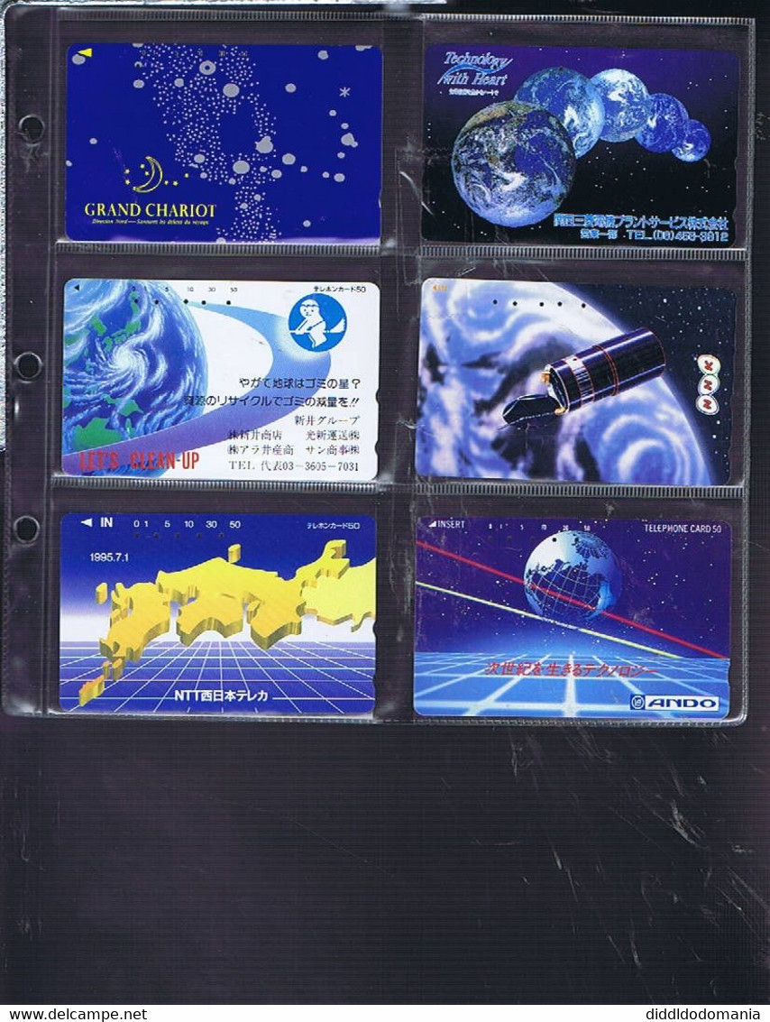 Télécartes Carte Telephonique Phonecard Japon Japan Theme Espace Mappemonde Terre  39 Cartes - Space