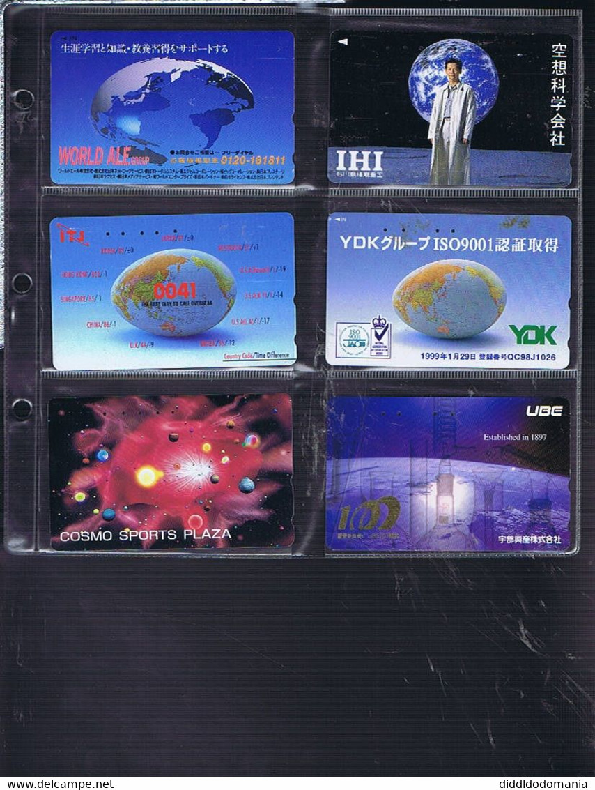 Télécartes Carte Telephonique Phonecard Japon Japan Theme Espace Mappemonde Terre  39 Cartes - Espace