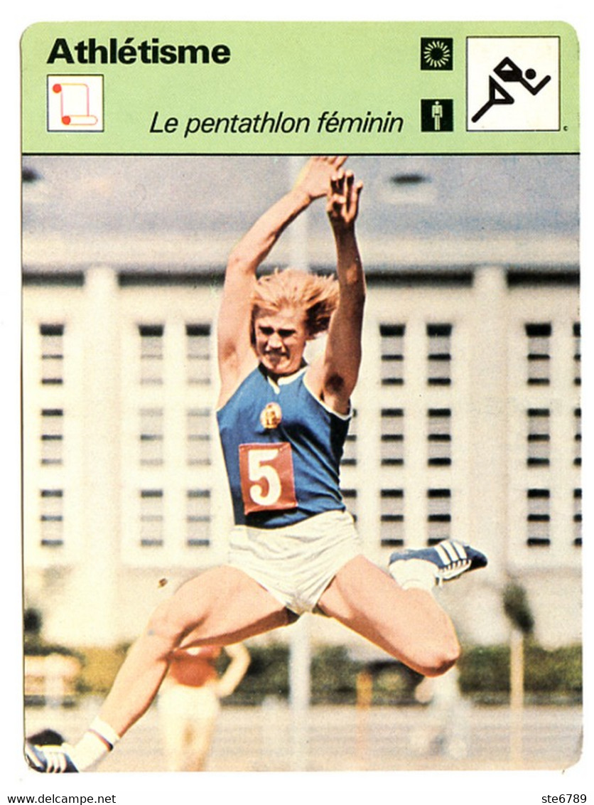 Athlétisme LE PENTATHLON FEMININ Sport Fiche Illustrée Documentée - Sport
