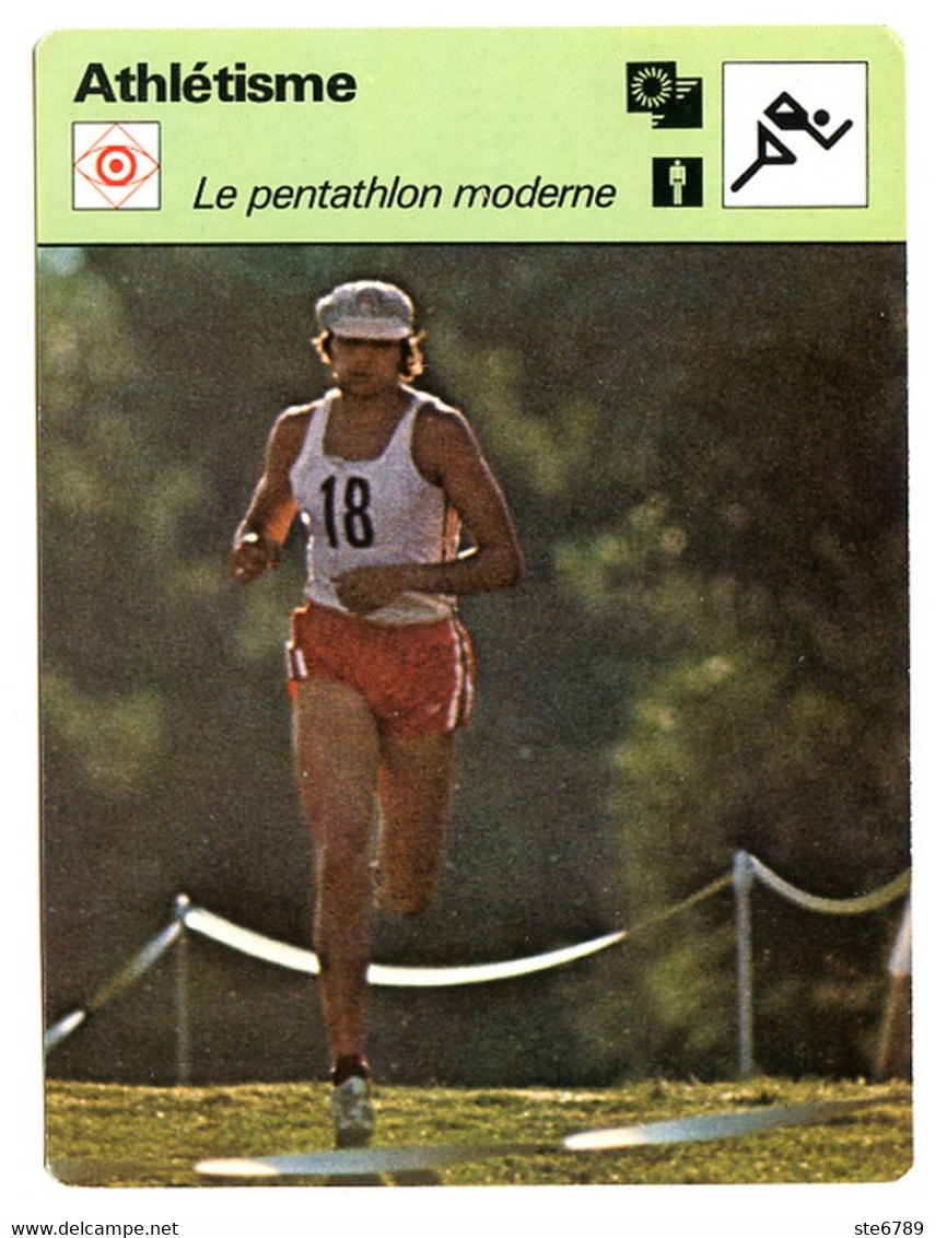 Athlétisme LE PENTATHLON MODERNE Sport Fiche Illustrée Documentée - Sport