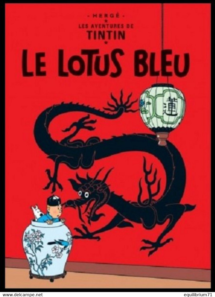 Carte Postale / Postkaart - Kuifje/Tintin - Milou/Bobbie - Haddock - Tournesol - Le Lotus Bleu / De Blauwe Lotus - Philabédés