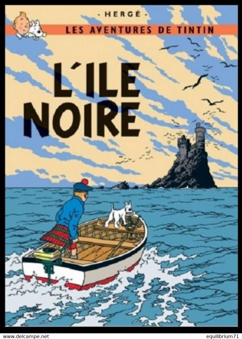 Carte Postale / Postkaart - Kuifje/Tintin - Milou/Bobbie - Haddock - Tournesol - L'île Noire / De Zwarte Rotsen - Philabédés (comics)