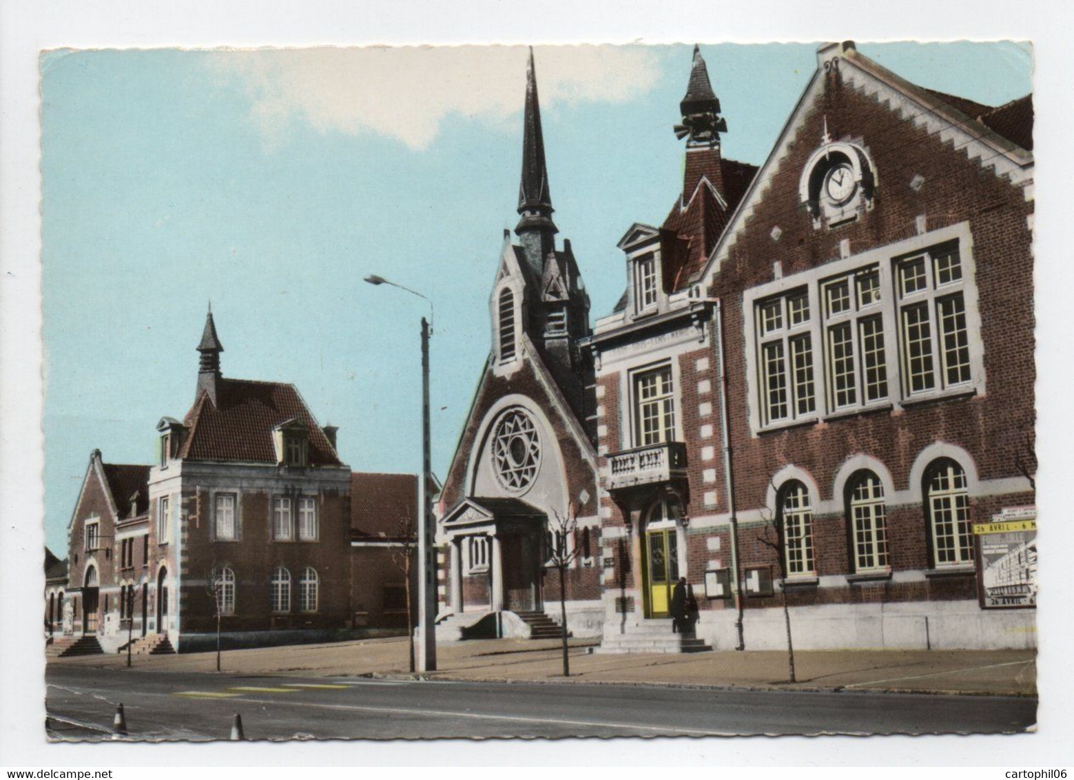 - CPSM LOISON-SOUS-LENS (62) - La Mairie, L'Eglise, La Poste 1969 - Photo Cardon - - Other & Unclassified