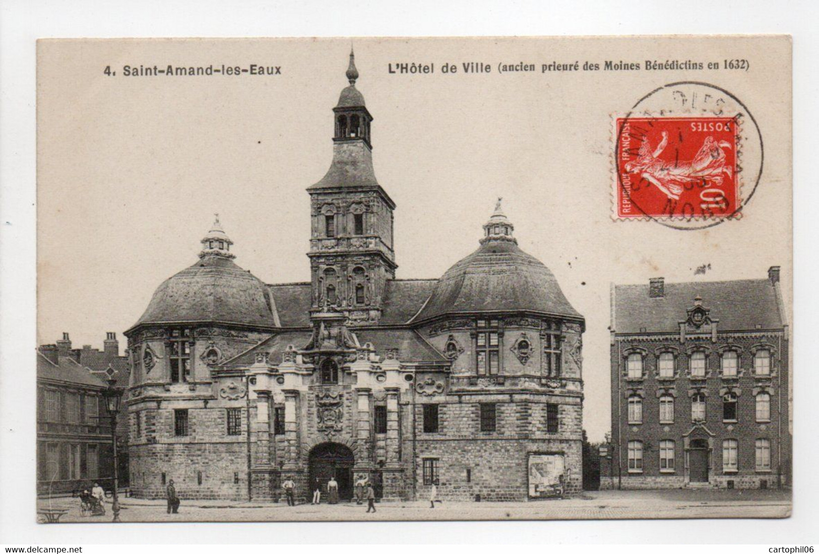 - CPA SAINT-AMAND-LES-EAUX (59) - L'Hôtel De Ville 1908 - Edition O. D. N° 4 - - Saint Amand Les Eaux