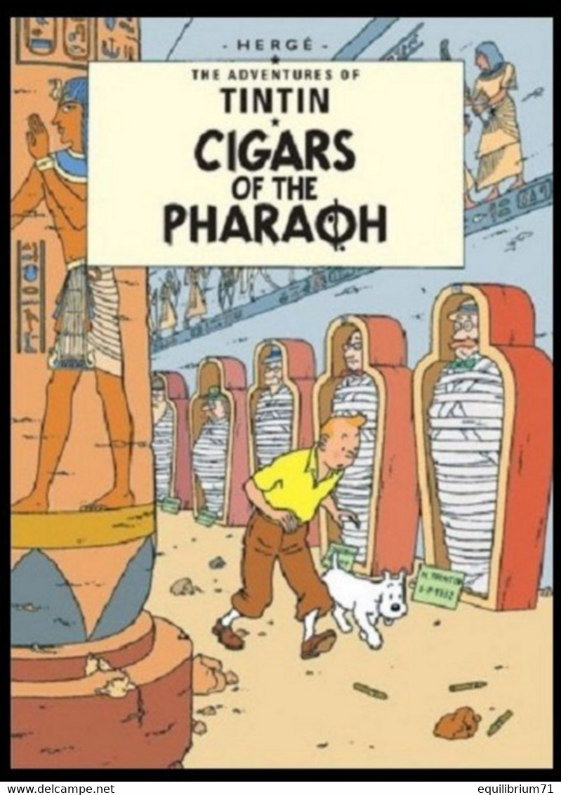 Carte Postale/PostkaartAnglais - Kuifje/Tintin - Milou/Bobbie - Haddock - Les Cigares Du Pharaon / Cigars Of The Pharaoh - Philabédés (comics)