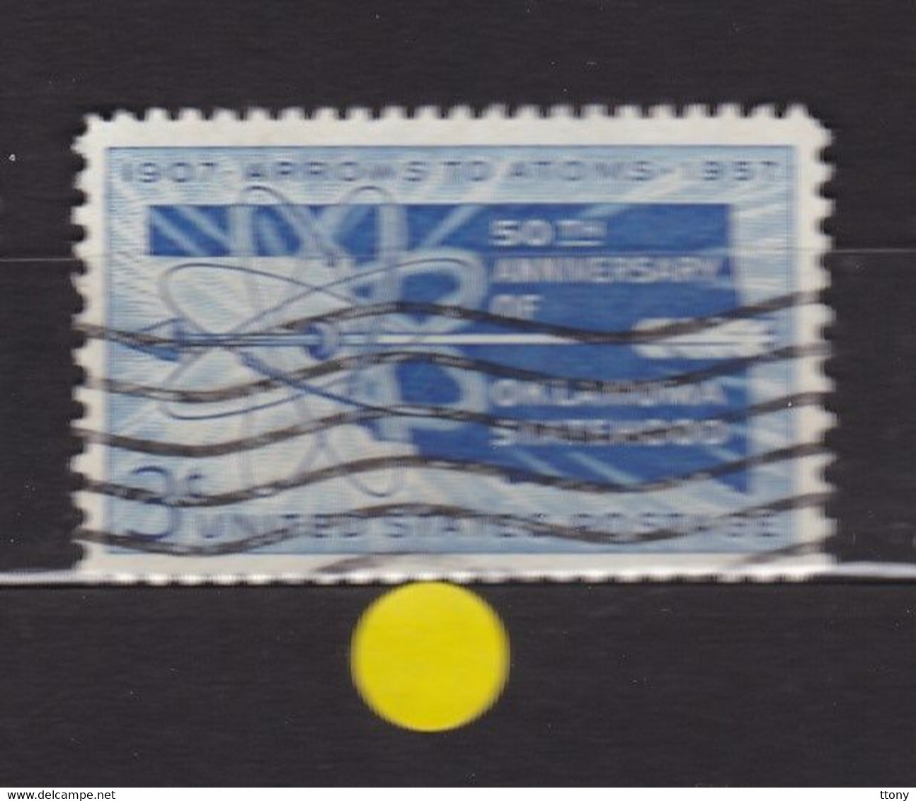 USA STAMPS :  50 Years Oklahoma Statehood, Map, Arrow And Atom Diagram   Sn:US 1092,  Used  Année 1957 - Sonstige & Ohne Zuordnung