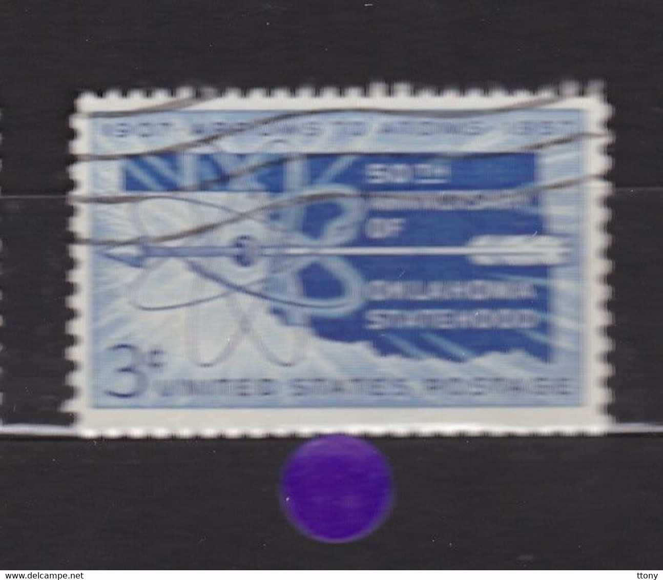 USA STAMPS :  50 Years Oklahoma Statehood, Map, Arrow And Atom Diagram   Sn:US 1092,  Used  Année 1957 - Altri & Non Classificati