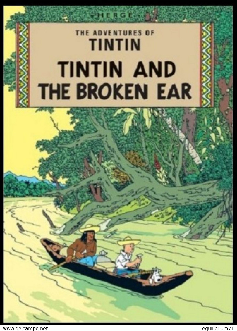 Carte Postale /Postkaart Anglais - Kuifje/Tintin - Milou/Bobbie - Haddock - L'oreille Cassée / Tintin And The Broken Ear - Philabédés