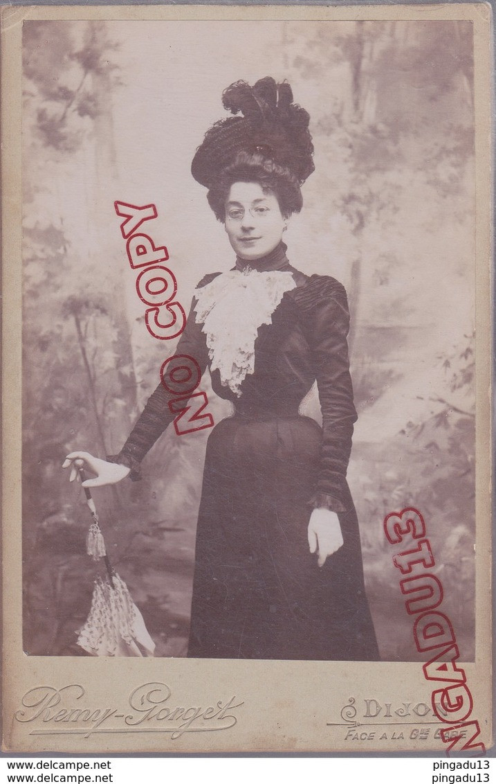 Au Plus Rapide Format Cabinet Remy Gorget Dijon Portrait Femme Chapeau Mode Ombrelle - Old (before 1900)