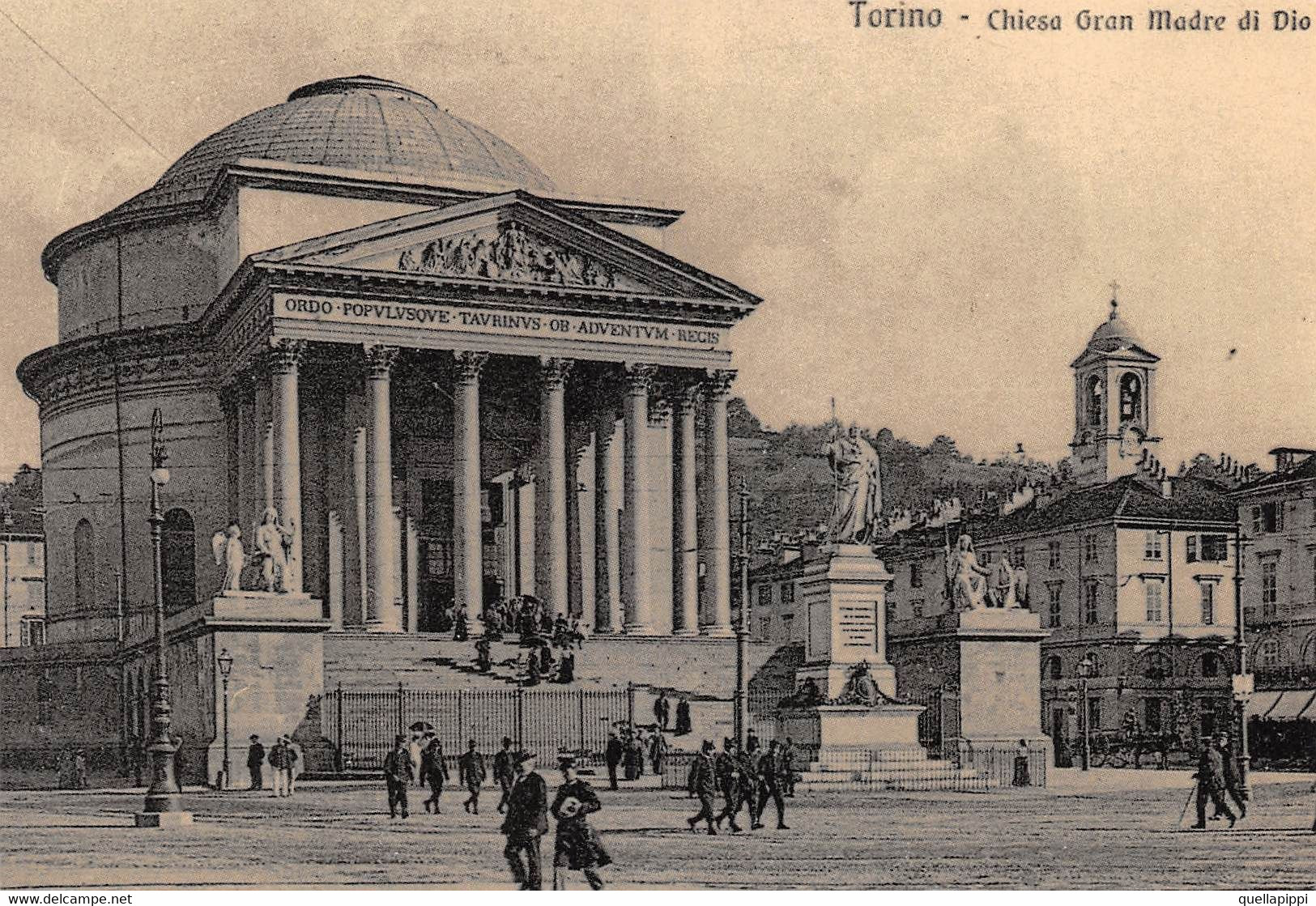 011381 "TORINO - CHIESA GRAN MADRE DI DIO" ANIMATA. PROVA DI STAMPA '70. CART NON SPED - Churches