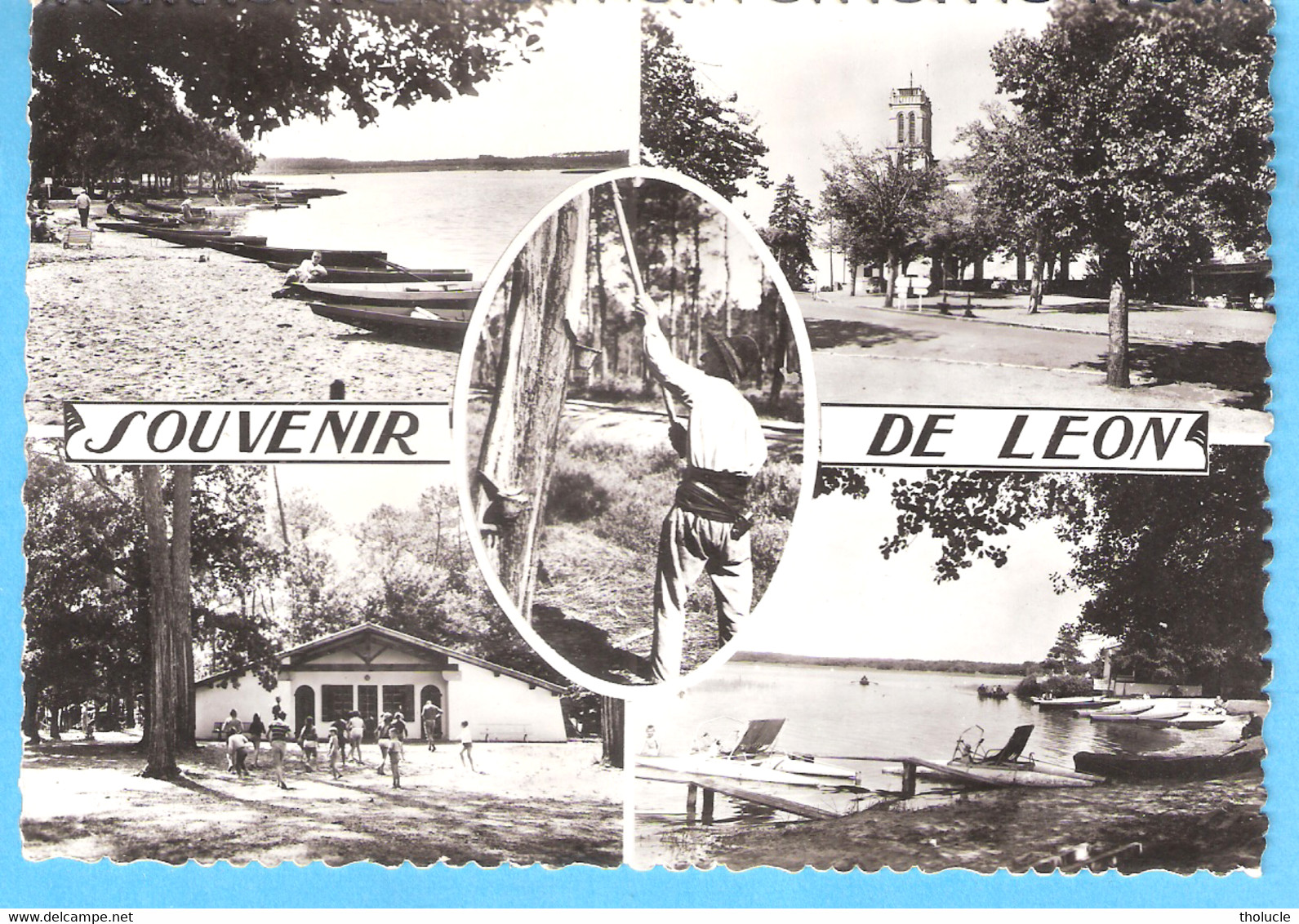 Léon (Castets-Landes)-1965-Multivues-Lac-Place De L'Eglise-Résinier-Camping-Pédalos (pédalo) - Castets