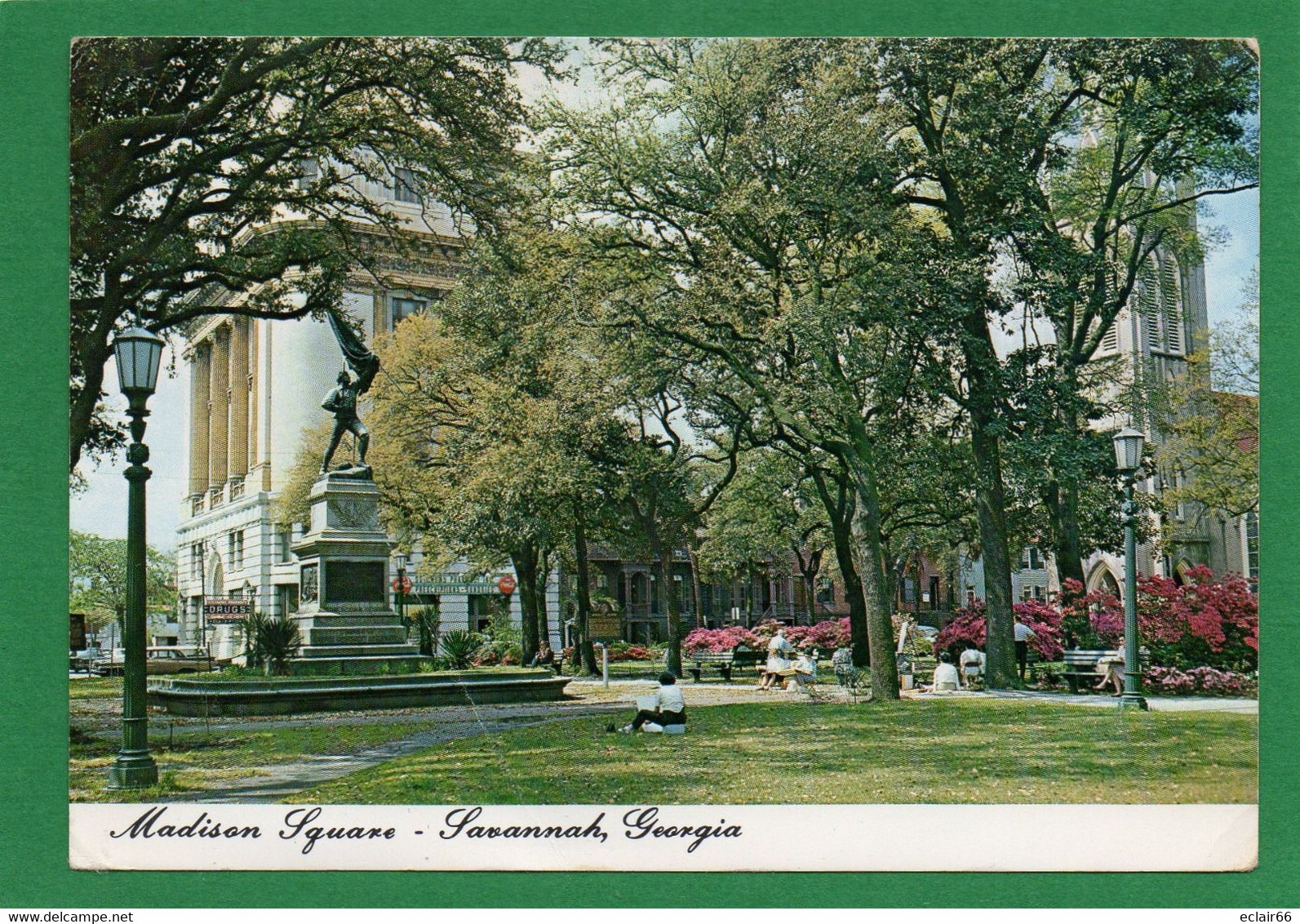 U.S.A - GEORGIE - SAVANNAH  MADISON  SQUARE MONUMENT SERGEANT WILLIAM JASPER- CPM Année1967 - Savannah