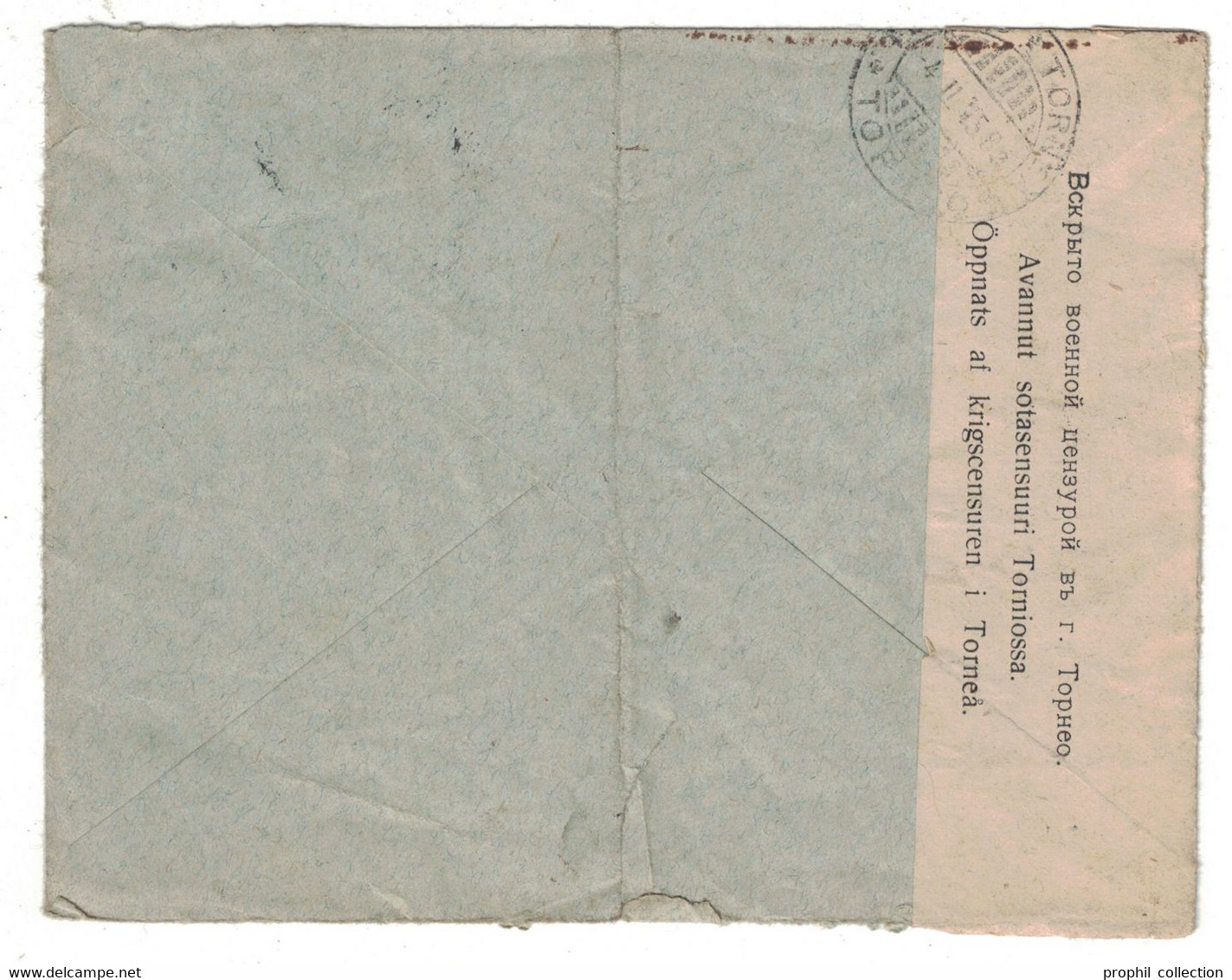 1915 - LETTRE COVER De ABO TURKU CACHET Et BANDE DE CENSURE Pour PARIS FRANCE OPPNATS AF KRIGCENSUREN TORNEA AVANNUT - Other & Unclassified