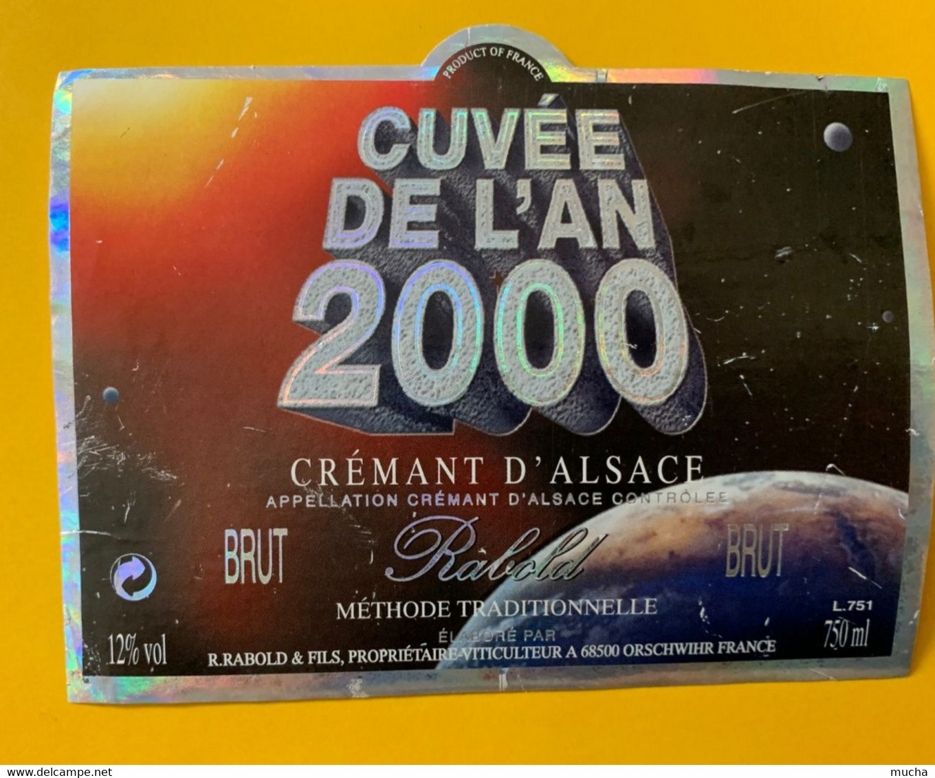 16439 - Cuvée De L'An 2000 Crémant D'Alsace Rabold Orschwihr - Anno 2000