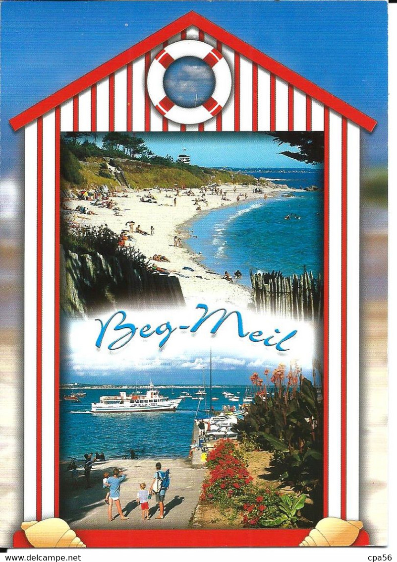 BEG MEIL En Fouesnant - Carte Multivues Cabine De Plage  > N°9736 YCA Caoudal éditeur - Beg Meil