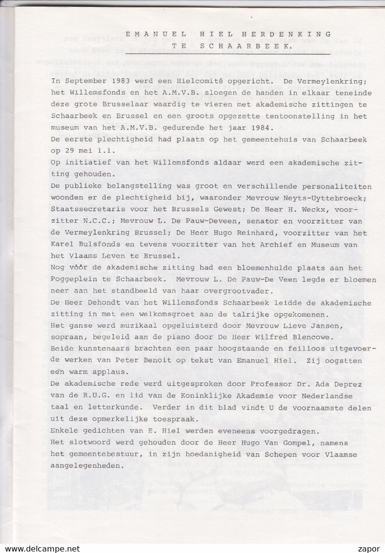 Tijdingen - Archief En Museum Van Het Vlaams Leven Te Brussel - N° 4 - 1984 - Aardrijkskunde & Geschiedenis