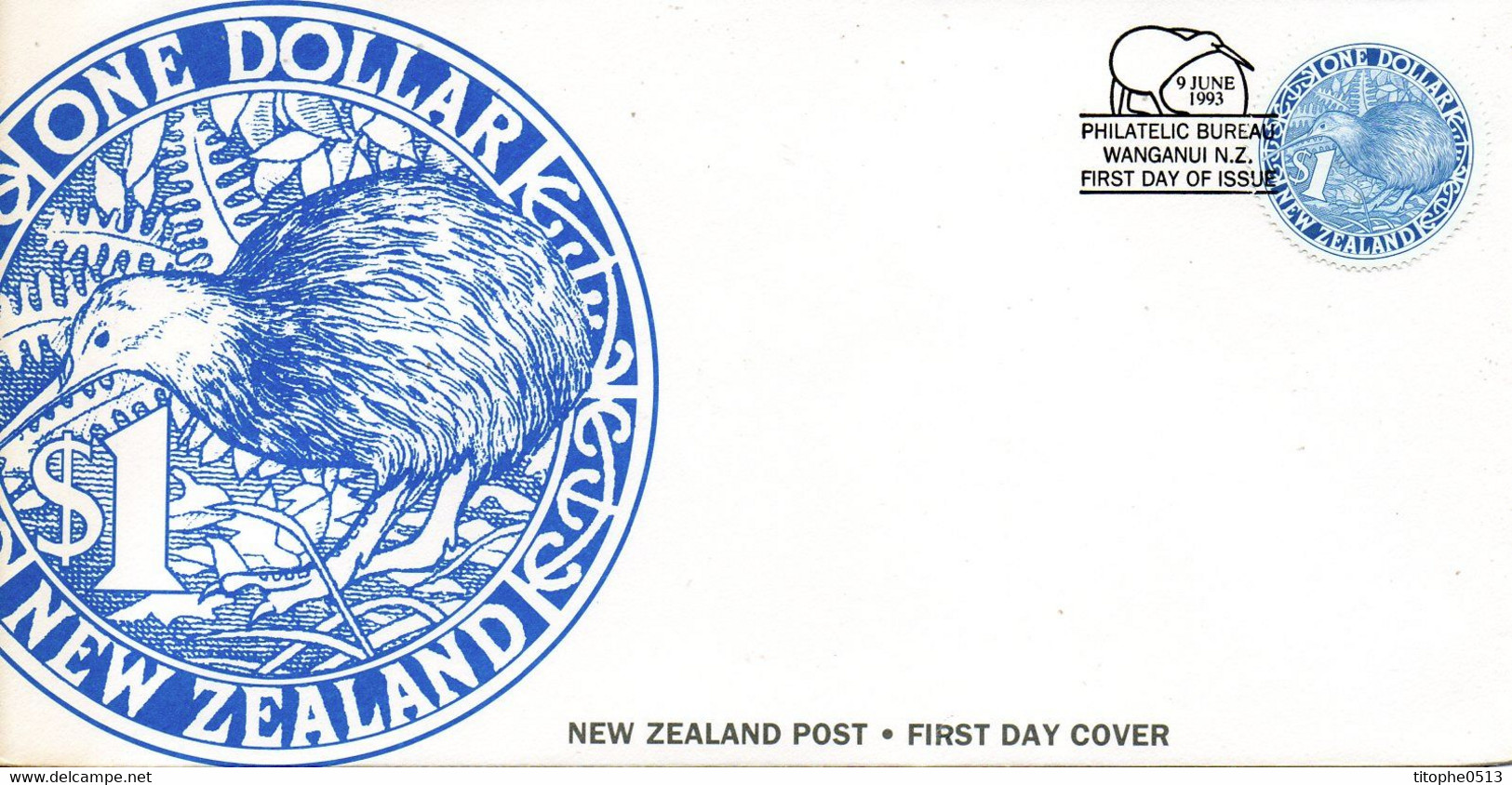 NOUVELLE-ZELANDE. N°1010 Sur Enveloppe 1er Jour De 1988. Kiwi. - Kiwis