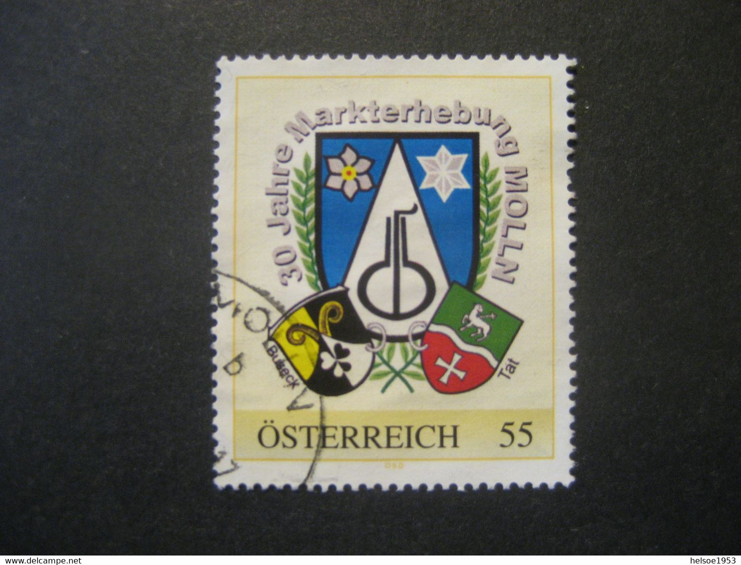 Österreich- Pers.BM Molln 30 Jahre Markterhebung Gebraucht - Personalisierte Briefmarken