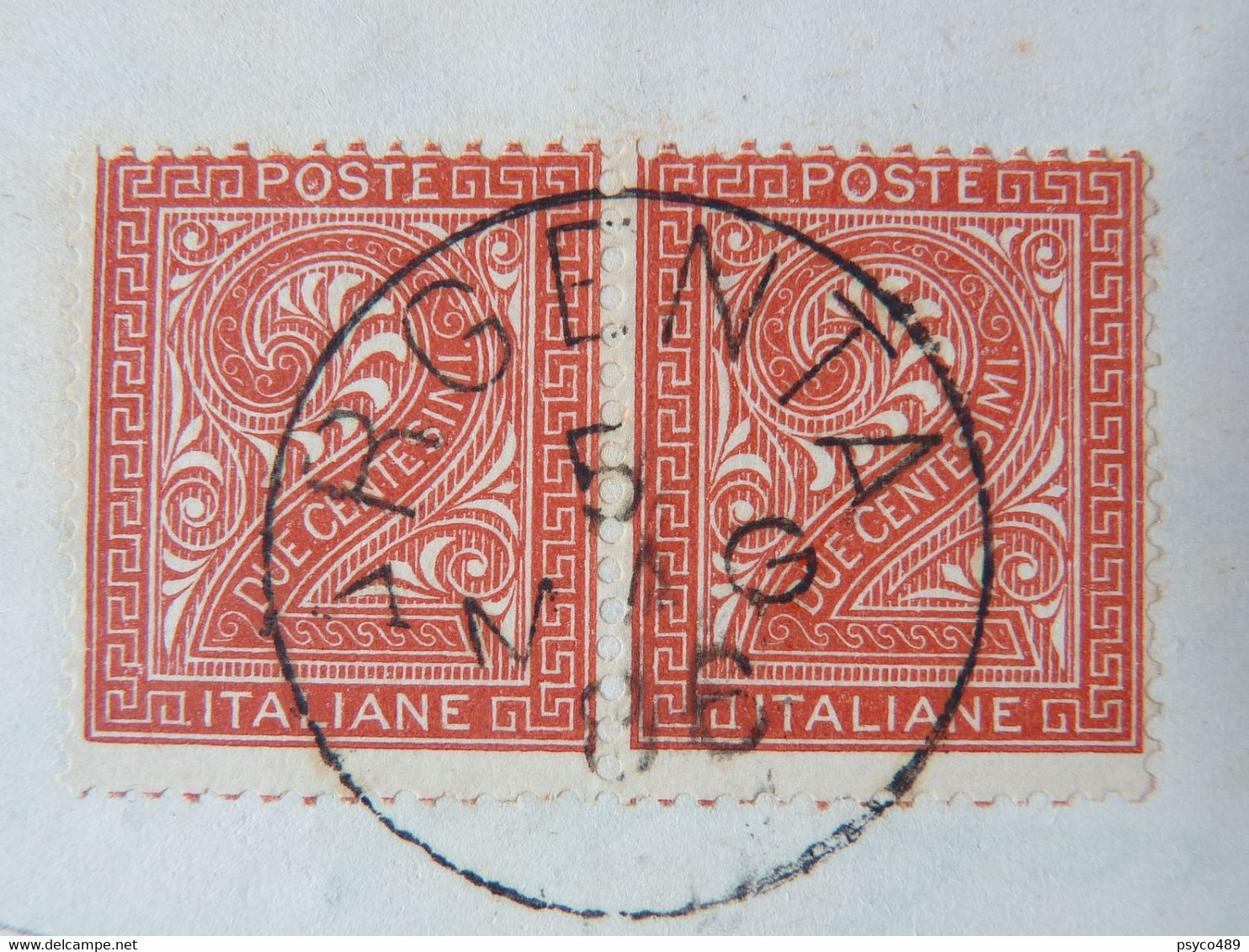 1877 ITALIA Regno -1866- "T 15 Torino" C. 2 Coppia ARGENTA>CODIGORO (descrizione) - Storia Postale