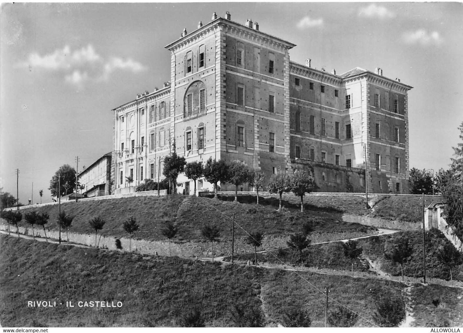 9837"RIVOLI-IL CASTELLO" -VERA FOTO-CARTOLINA SPEDITA 1956 - Rivoli