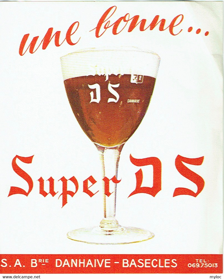 Publicité Bière Super D S. Brasserie Danhaive - Basecles. - Advertising