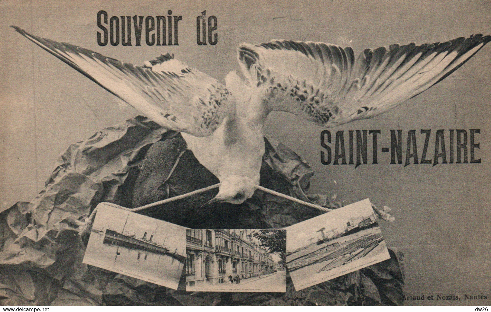 Souvenir De St Saint-Nazaire, Multivues Et Mouette - Edition Artaud Et Nozais - Carte Non Circulée - Souvenir De...