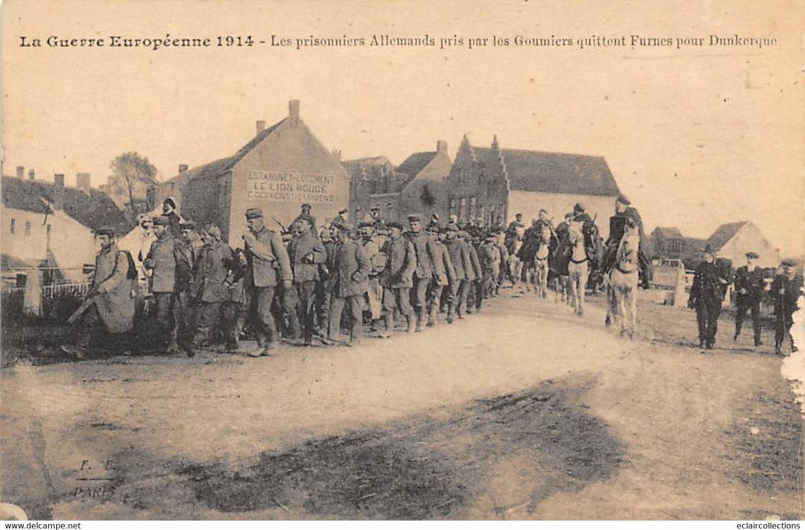 Dunkerque          59        Guerre 14/18 Prisonniers Allemands Quittant Furnes Pour Dunkerque         (voir Scan) - Dunkerque