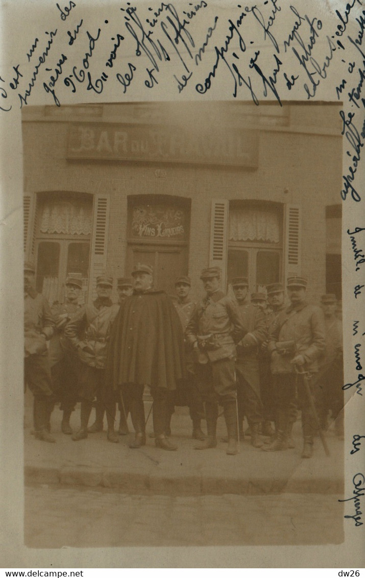 Carte-photo Du Bar Du Travail à Denain Durant La Grève Du Nord 1906 - Militaires Et Policiers - Streiks