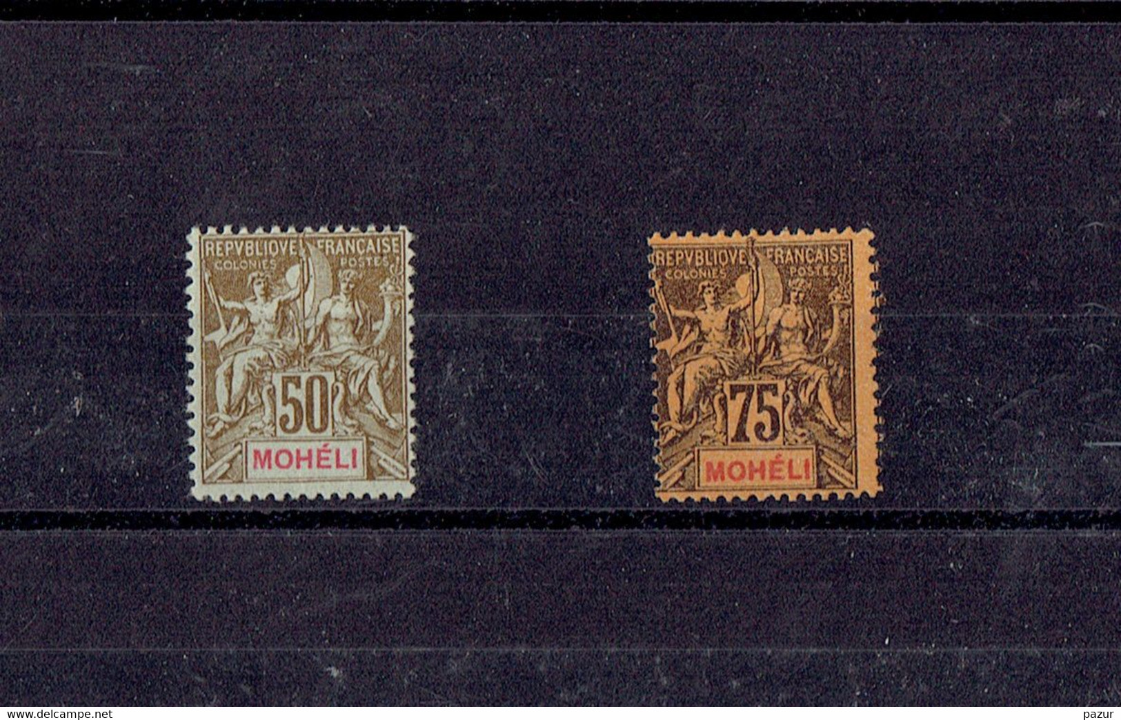 TP COLONIES FRANCAISES - MOHELI - N°12/13 - X - 1906 - Nuevos