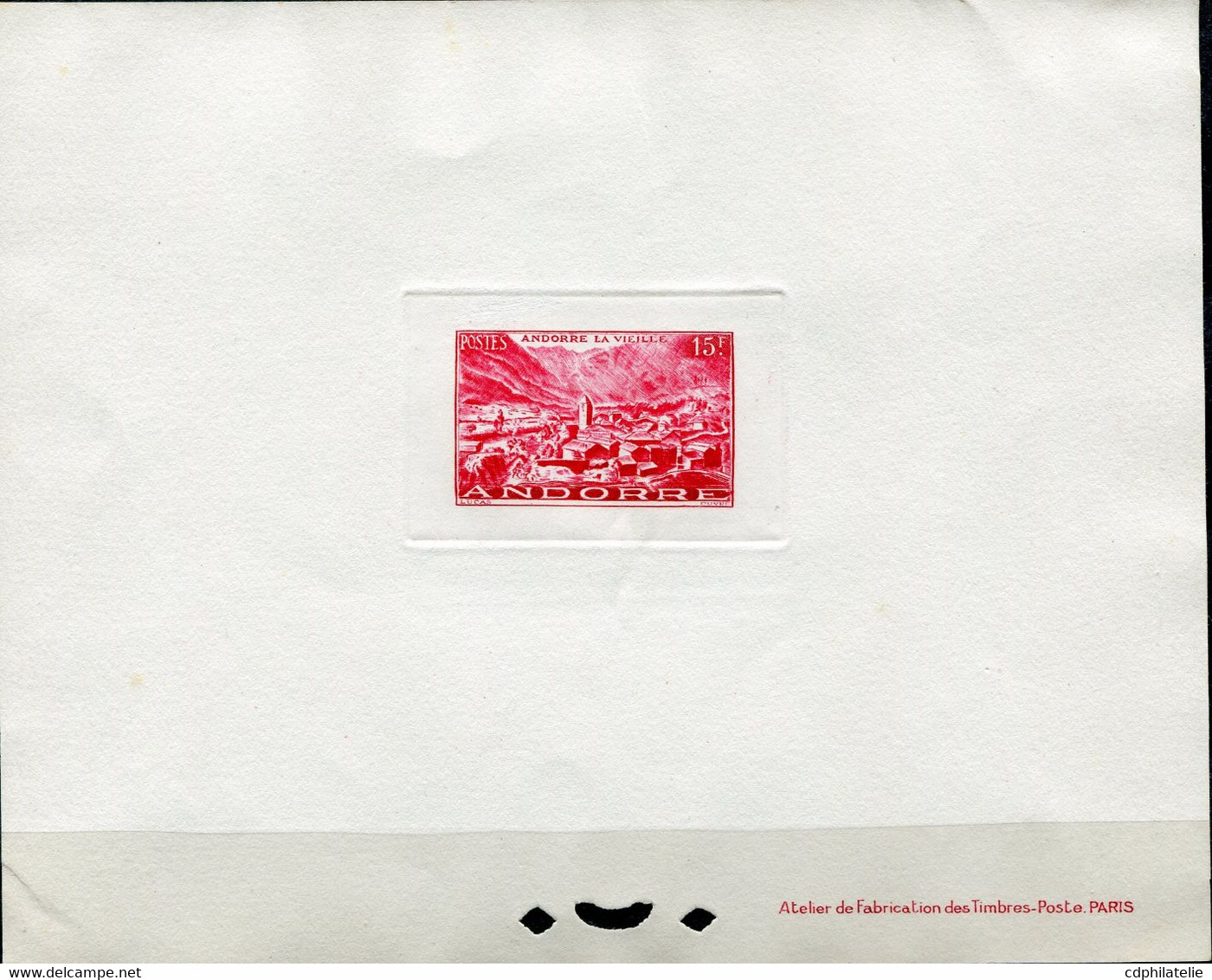 ANDORRE FRANCAIS EPREUVE DE LUXE DU N°131 PAYSAGE - Storia Postale