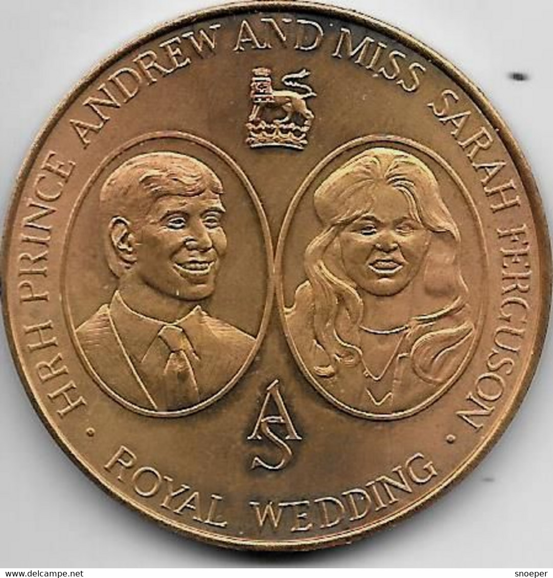 *medaille Mariage Of Prince Andrew -mis Sarah Ferguson 1986 - Royaux/De Noblesse