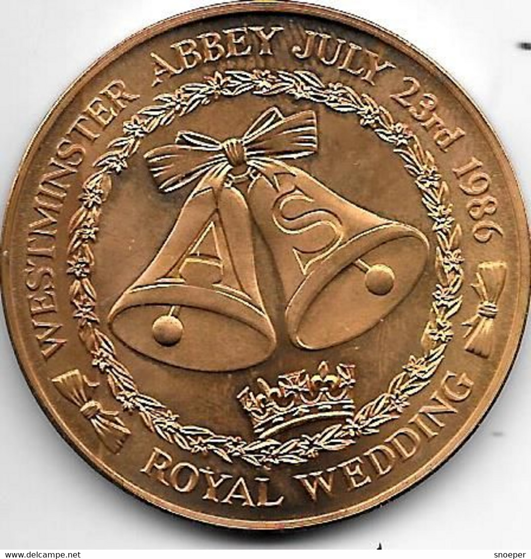 *medaille Mariage Of Prince Andrew -mis Sarah Ferguson 1986 - Royaux/De Noblesse