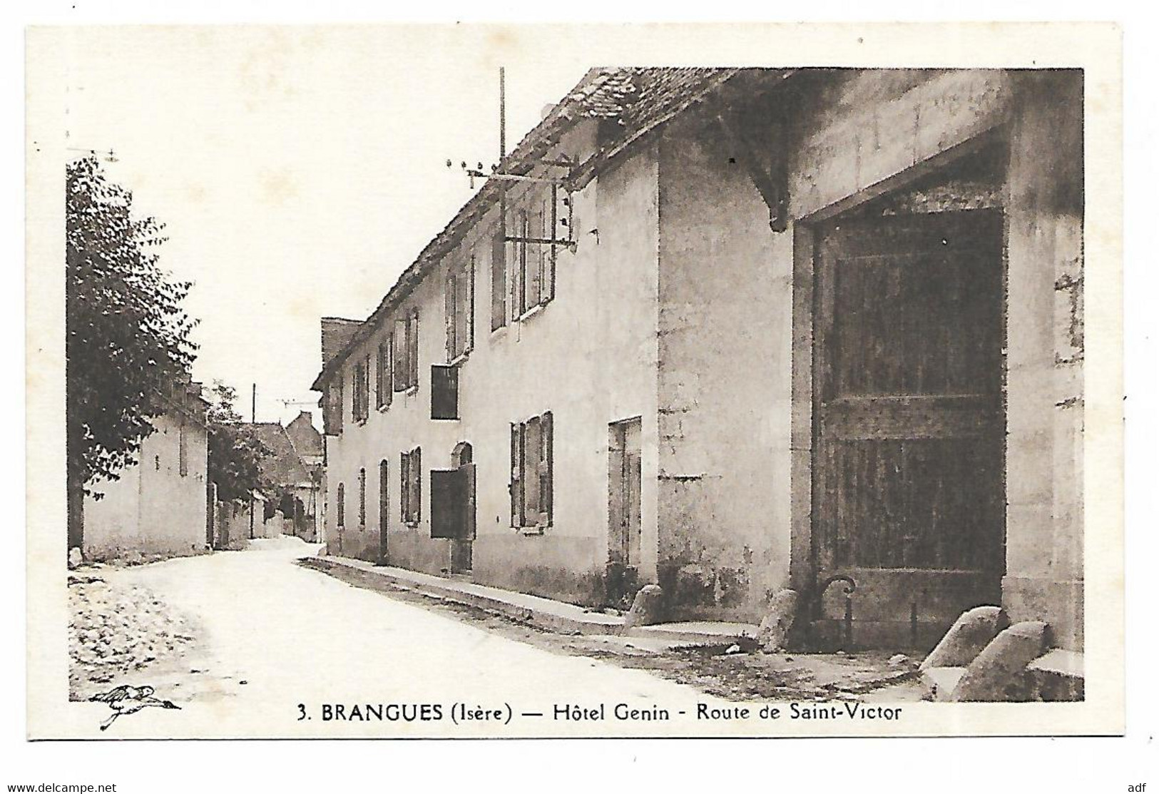 CPSM BRANGUES, HOTEL GENIN, ROUTE DE ST SAINT VICTOR, ISERE 38 - Brangues