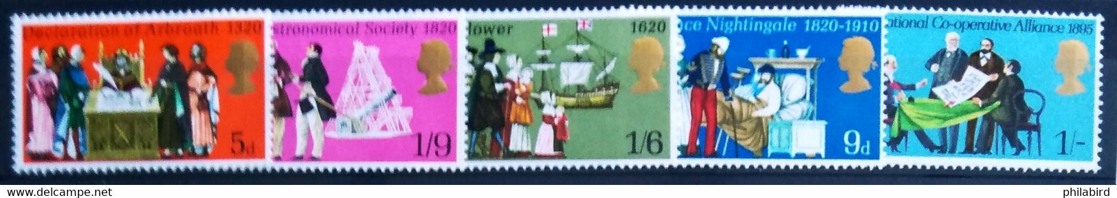 GRANDE-BRETAGNE                      N° 586/590                      NEUF** - Unused Stamps