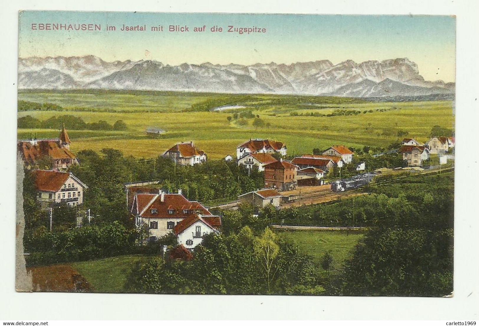 EBENHAUSEN IM JSARTAL MIT BLICK AUF DIE ZUGSPITZE - VIAGGIATA 1910  FP - Pfaffenhofen