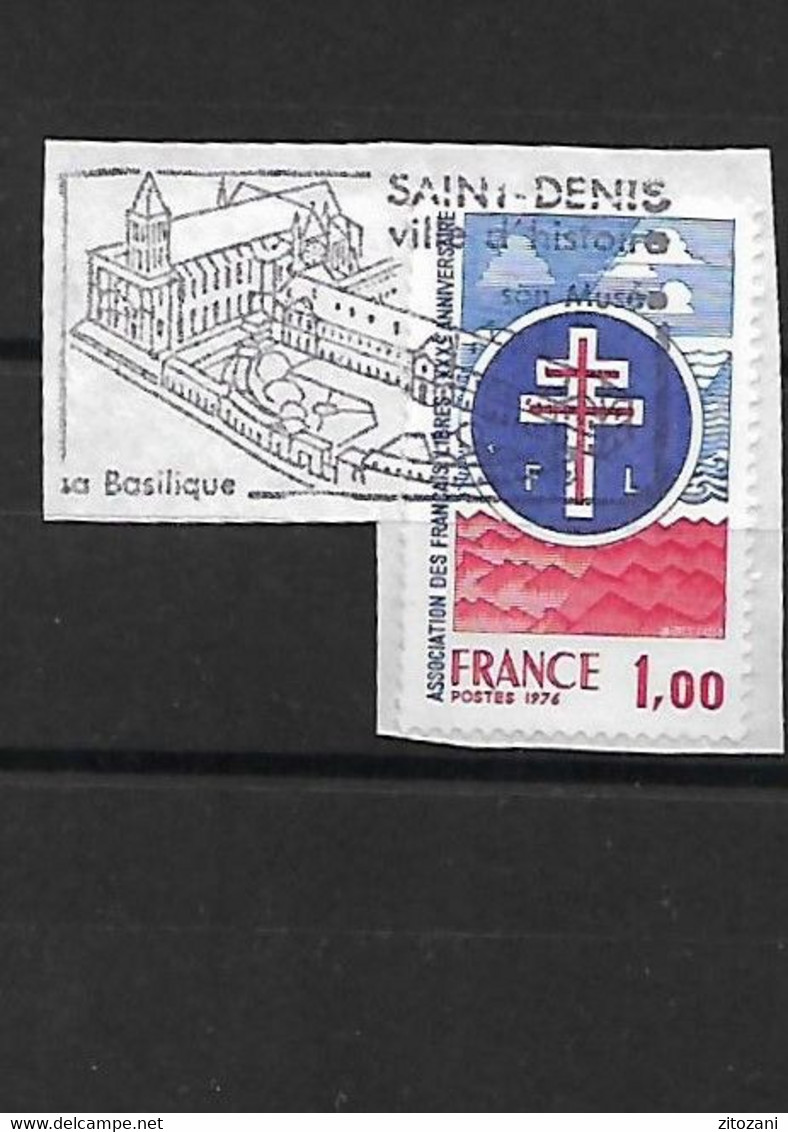 702 -croix De Lorraine Sur Fragment Et Flamme SAINT DENIS - Otros & Sin Clasificación