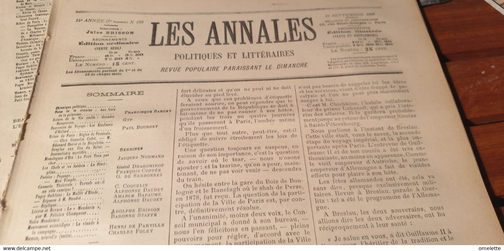 ANNALES 96/ILES DU SALUT  BAGNE FORCAT  LIEU DEPORTATION DREYFUS - Zeitschriften - Vor 1900