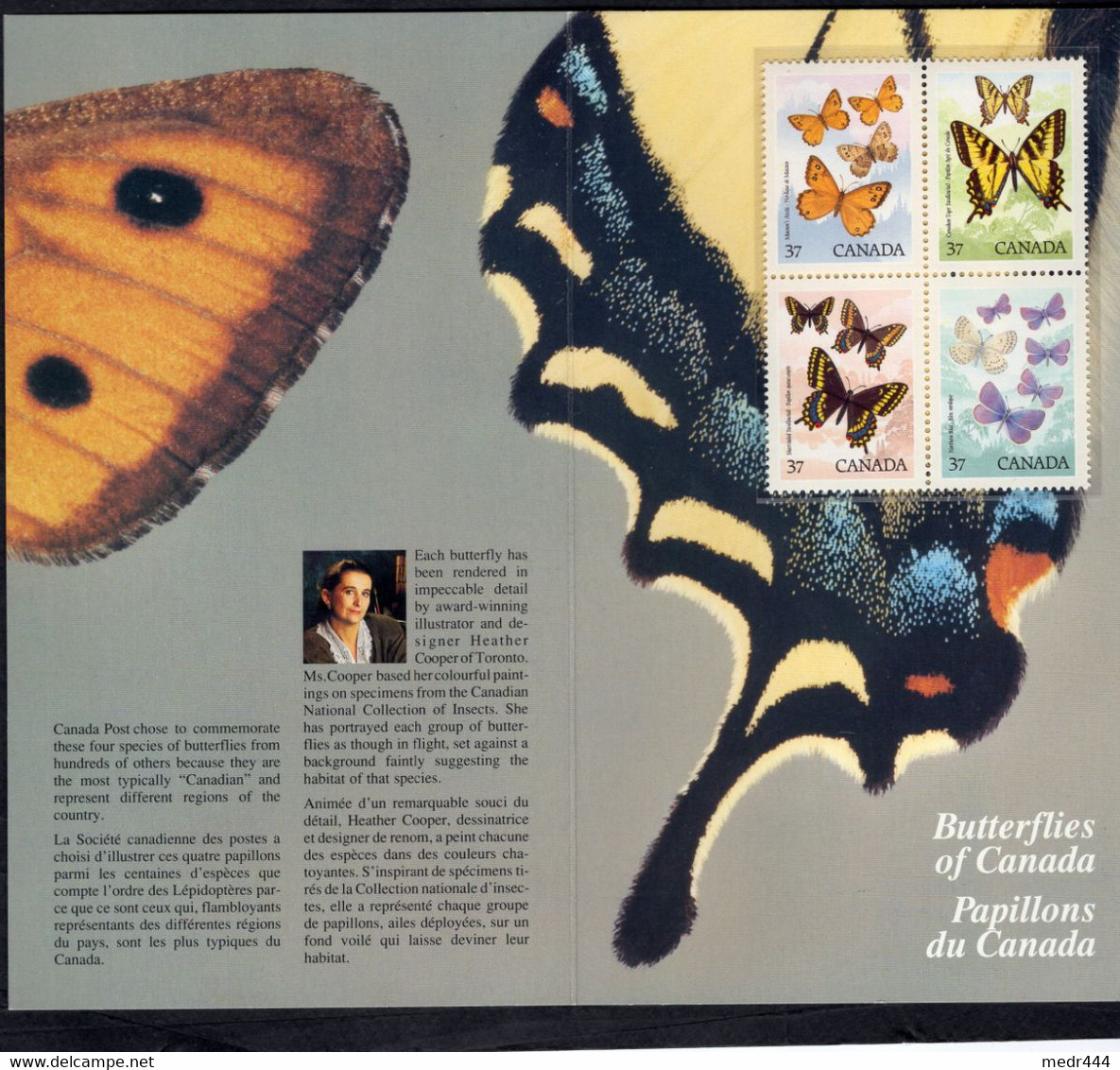 Canada 1988 - Butterflies Of Canana/Papillons Du Canada - Flyer + Stamps 4v - Complete Set - Excellent Quality - Offizielle Bildkarten